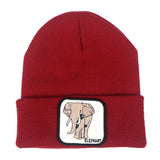 Wolf Print Cap Autumn Winter Embroidery Wolf Cock Animal Woolen Cap Slipover Knitted Hat