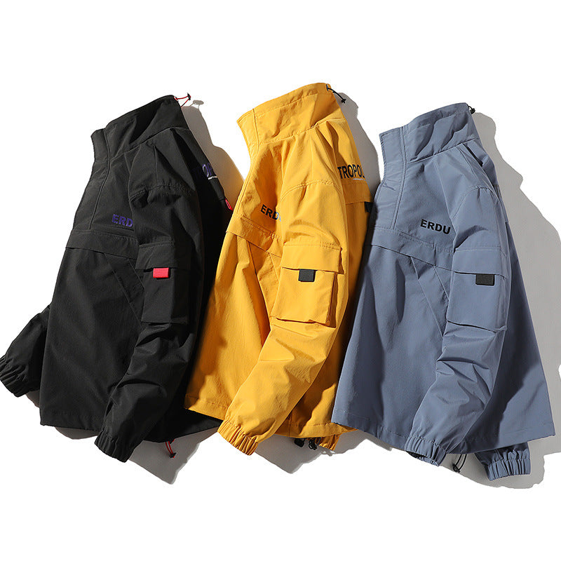 Men's Fall plus Size Retro Sports Long-Sleeved Top Loose Casual Men's Coat Men Jacket