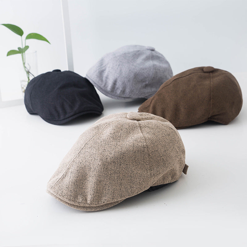 Beret Hat Linen Advance Hats Women's Peaked Cap Men
