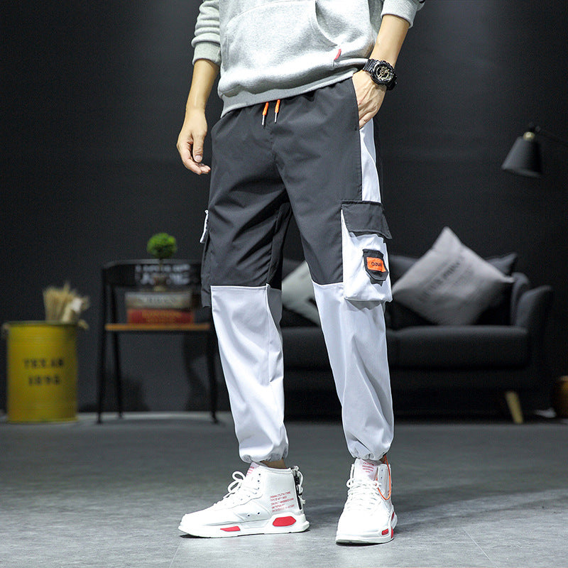 Men's Overalls Men's Pants Trendy Autumn Loose Cropped Sports Casual Pants All-Matching Men's Oversized Cargo Pants Men Cargo Pant