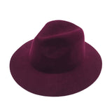 Fedora Hat Autumn and Winter Women's British Vintage Wool Big Brim Top Hat Solid Color Wide Brim Casual Fedora Hat