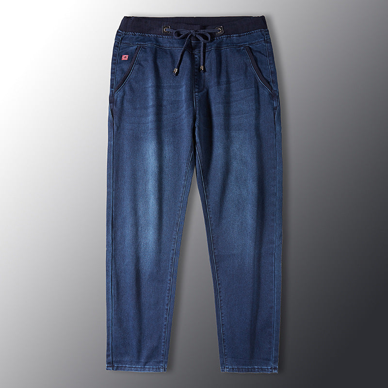 Baggy Jeans Boyfriend Jean Autumn and Winter plus Size Elastic Waist Jeans Men Big Size Men Jeans