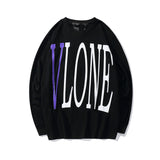 Vlone Sweatshirt Printed Long Sleeve Spring and Autumn Men's and Women's Casual Thin Couple Pullover Sweater