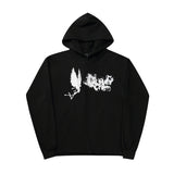 Vlone Hoodie Autumn and Winter Printing Hem Destroyed Hoodie Loose Pullover Men's and Women's Hoodie