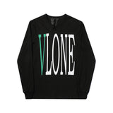Vlone Sweatshirt Letter Printed Long Sleeve Bottoming Tshirt roundNeck Pullover