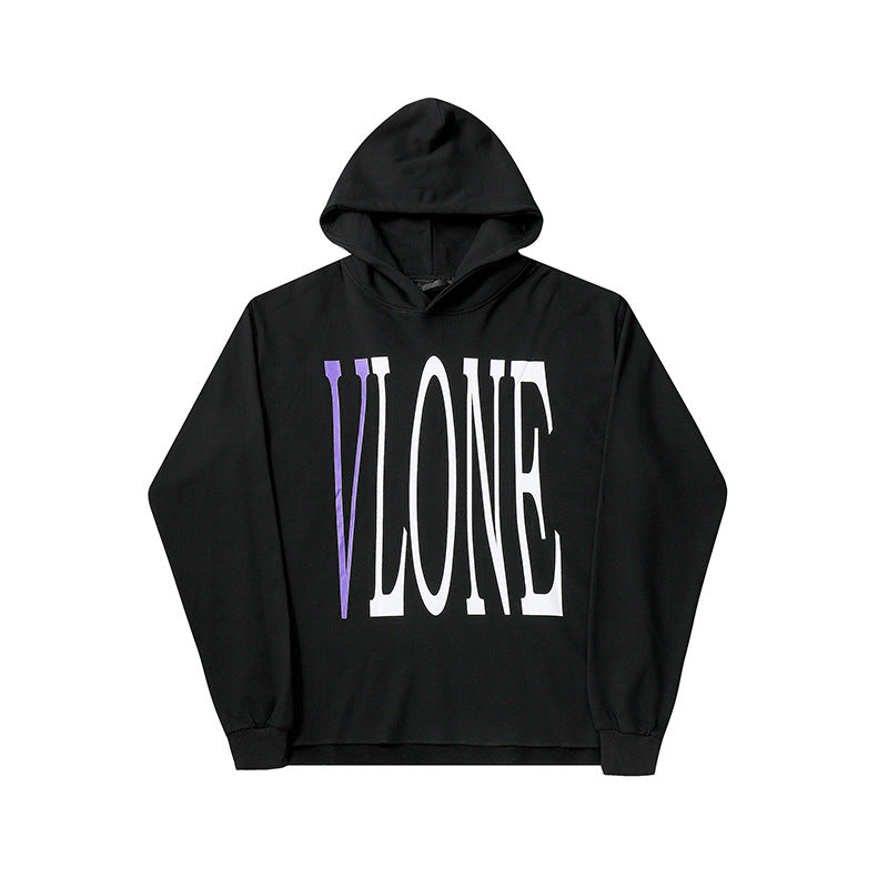 Vlone Hoodie Life Large V Terry Sweater round Neck Loose Street Hip Hop Men and Women