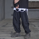 Men's Hiphop plus Size Retro Sports Trousers Loose Cropped Pants Men Pants