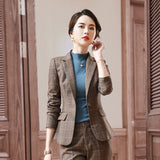 Women Pants Suit Uniform Designs Formal Style Office Lady Bussiness Attire Autumn and Winter Leisure Coat Suit Female
