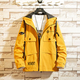 Men Cargo Jacket Men's Coat Autumn Hooded Jacket Workwear Jacket Handsome Loose Men's Clothing