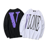 Vlone Sweatshirt Printed Long Sleeve Spring and Autumn Men's and Women's Casual Thin Couple Pullover Sweater
