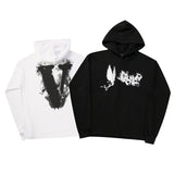 Vlone Hoodie Autumn and Winter Printing Hem Destroyed Hoodie Loose Pullover Men's and Women's Hoodie