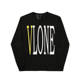 Vlone Sweatshirt Letter Printed round Neck Men's Women's Pullover Long Sleeve Loose Hip Hop Top