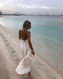 Bohemian Chic Wedding Dress Sexy Sleeveless Halter Backless Dress