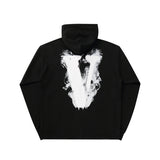 Vlone Hoodie Autumn and Winter Printing Hem Destroyed Hoodie Loose Pullover Men's and Women's Hoodie