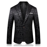 Mens Black Suit Men's Slim-Fit Korean-Style Casual Single Suit Dress Coat Black Dress