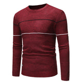 Fall Winter Men round Neck Fashion Striped Leisure Pullover Sweater Knitwear Men Pullover Sweaters