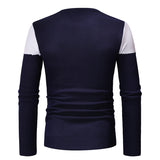 Winter Men's round Neck Contrast Color Inverted Triangle Fashion Leisure Pullover Knitwear Sweater Men Pullover Sweaters
