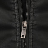 Two Tone Leather Jacket Stand Collar PU Leather Jacket Men's Washed Color Matching Leather Coat Men