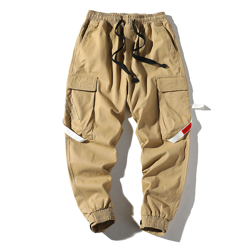 Men's Fall plus Size Sports Loose Solid Color Trousers Casual Men's Cargo Pant