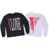 Vlone Sweatshirt Printed Spring and Autumn Men's and Women's Couple Base Loose Hip Hop Sweater