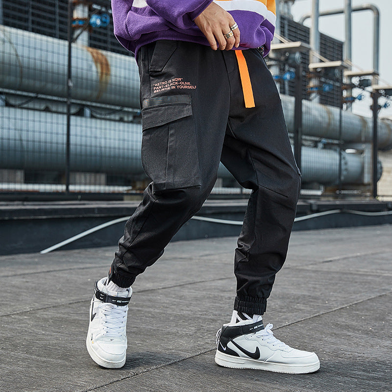 Men's Fall plus Size Loose Retro Sports Casual Pants Trousers Men's Cargo Pant
