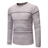 Fall Winter Men round Neck Fashion Striped Leisure Pullover Sweater Knitwear Men Pullover Sweaters