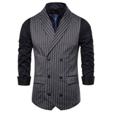 Men's Dress Vests Business Waistcoat Striped Suit Vest Men's Casual