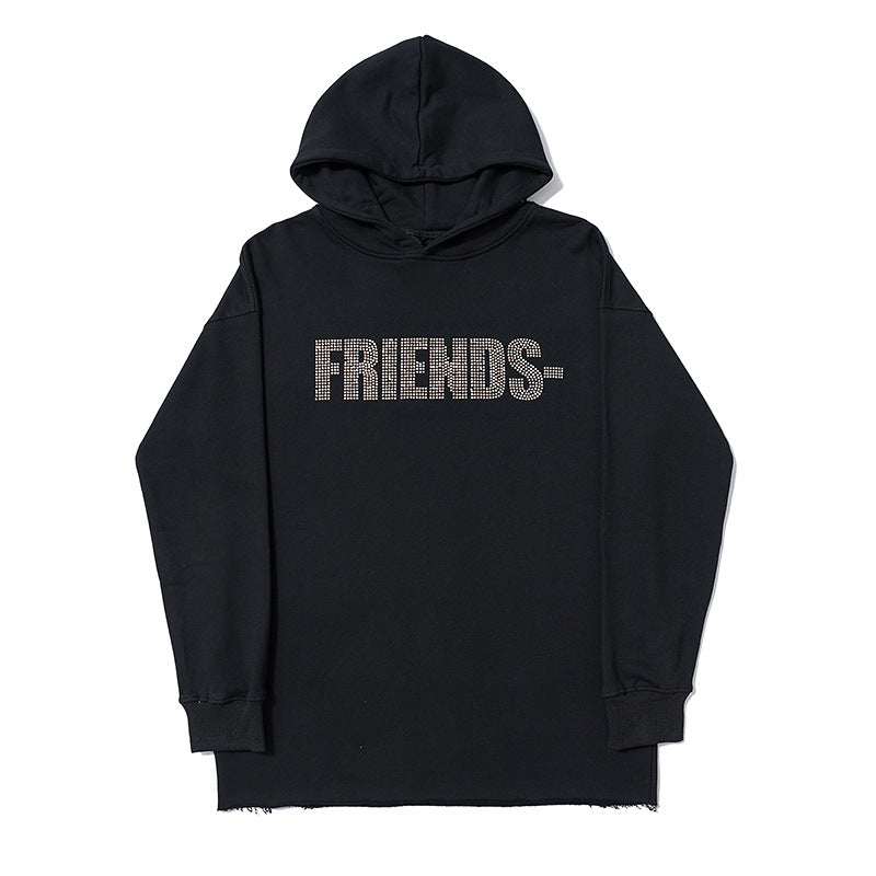 Vlone Hoodie Sweater Friends plus Size Retro Sports Pullover Hoodie for Men and Women