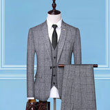Mens Prom Suits British Style Suit Men's Youth Business Casual Formal Wear Three-Piece Suit Men's Suit