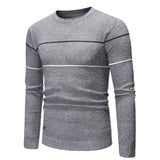 Fall Winter Men round Neck Fashion Striped Leisure Pullover Sweater Knitwear Men Pullover Sweaters