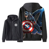 Captain America Hoodie Avengers 3D Zipper Hooded Sweatshirt Sweatshirt