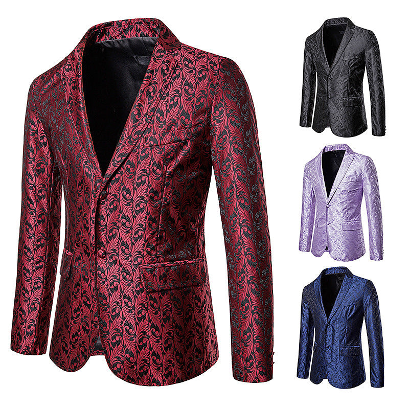 Men's Fashion Business Suit Casual Business Bag Buckle Printed Blazer Men Suits Jacket Men Blazers