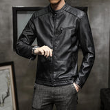 Urban Leather Jacket Fall Winter Men Casual Leather Clothing Motorcycle Jacket