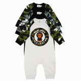 A Ape Print Toddler Romper Jumpsuit Camouflage Long Sleeve Romper Environmental Protection Knitted Cloth Baby Clothes