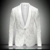 Mens Black Suit Men's Suit Fashion Tops Casual Slim-Fit Trendy Suit Jacket Men