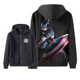Captain America Hoodie Avengers 3D Zipper Hooded Sweatshirt Sweatshirt