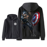 Captain America Hoodie Avengers 3D Zipper Hooded Sweatshirt Sweatshirt