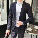 Mens Graduation Outfits Spring and Autumn Men's Suit Set Slim Fit Youth Fashion Trendy Suit Suit