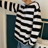 Men Long Sleeve T-Shirts Striped Bottoming Shirt Autumn Clothes