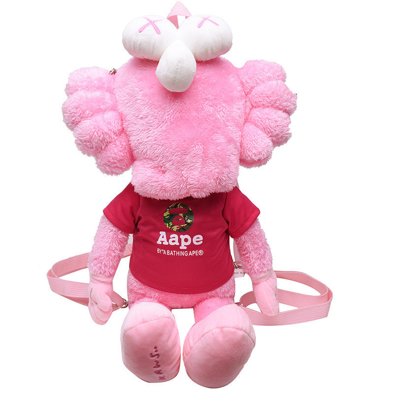 Cloth Doll Pink Sesame Street KAWS Doll X Doll BFF Plush Toy bag