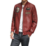Urban Leather Jacket Men's PU Leather Coat Baseball Collar Embroidery Motorcycle Clothing