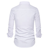 Men's Slim-Fit Letter-Printing Fashion Casual Long Sleeve Shirt plus Size Retro Sports Men Shirt