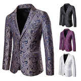 Men's Clothing Casual Suit Top Men's Big Paisley Two-Button Suit Coat Jacket Trendy Men's Suits Jacket Men Blzer