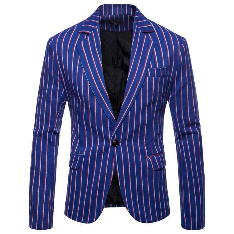 Plus Size Vintage Men's Clothing Striped Jacket Casual Suit Men Suits Jacket Men Blazers