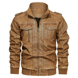 Veste Homme Mi Saison Men's PU Leather Coat Biker's Leather Jacket Men's plus Size Coat