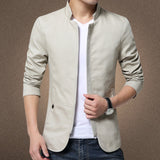 Veste Homme Mi Saison Spring and Autumn Men's Stand Collar Jacket Slim Fit Youth Coat Fashion Casual Men's Clothing Men's
