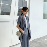 Women Pant Suit Uniform Designs Formal Style Office Lady Bussiness Attire Summer Fashion Short Quality Casual Two-Piece Suit