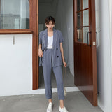 Women Pant Suit Uniform Designs Formal Style Office Lady Bussiness Attire Summer Fashion Short Quality Casual Two-Piece Suit