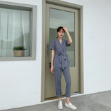 Women Pant Suit Uniform Designs Formal Style Office Lady Bussiness Attire Summer Fashion Short Quality Casual Two-Piece Suit
