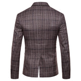 Men's Autumn Men's Plaid One Button Casual Suit Men's Suits Jacket Men Blazer